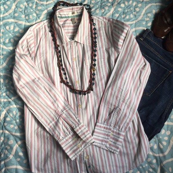 Old Navy Tops - Pinstripe Button Down Shirt