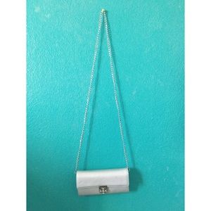 silver over the shoulder wallet