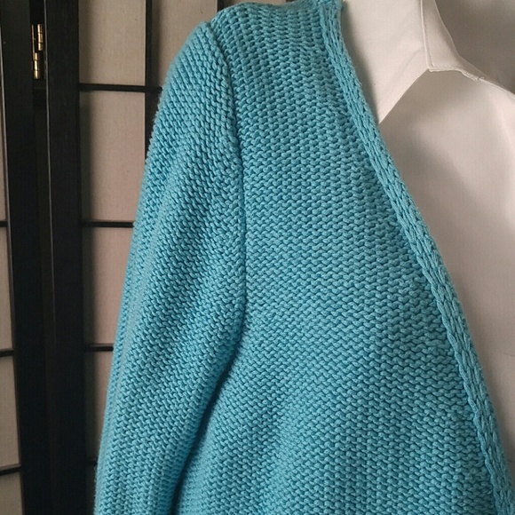 Lane Bryant turquoise knit sweater - Picture 2 of 4