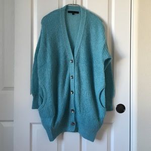 Blue/green oversized cardigan