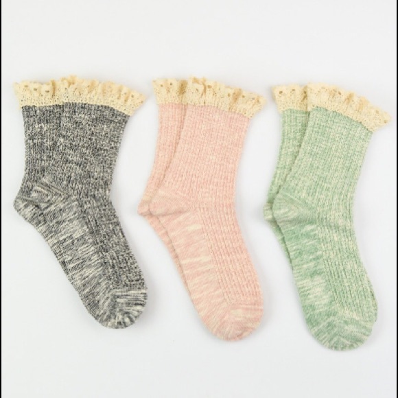 Mint Lace Trim Socks - Picture 2 of 3