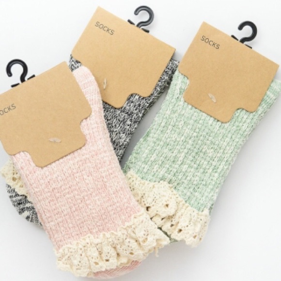 Mint Lace Trim Socks - Picture 3 of 3