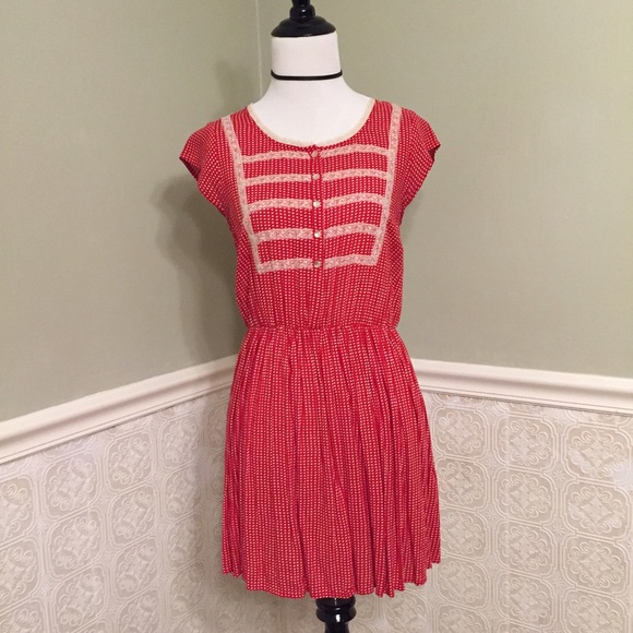 free people red polka dot dress