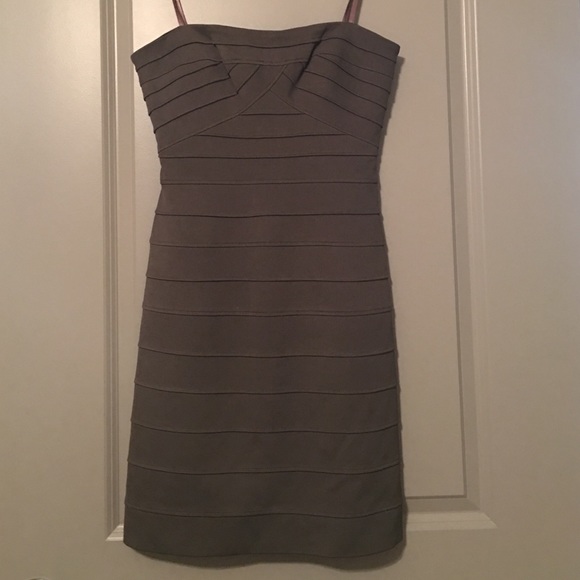 BCBG Olive Green Strapless Bandage Dress