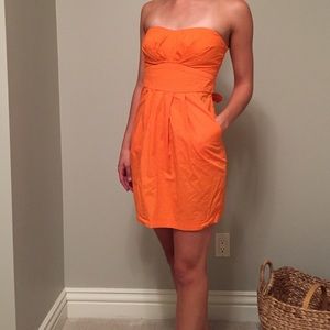 Orange dress with front pockets