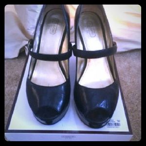 Coach "Magda" Wedge Peeptoe AUTHENTIC