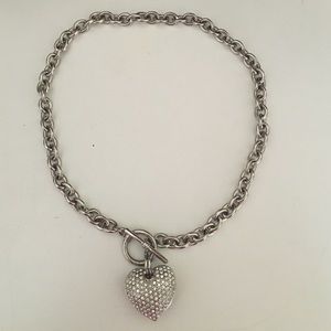 Rhinestone Heart Choker