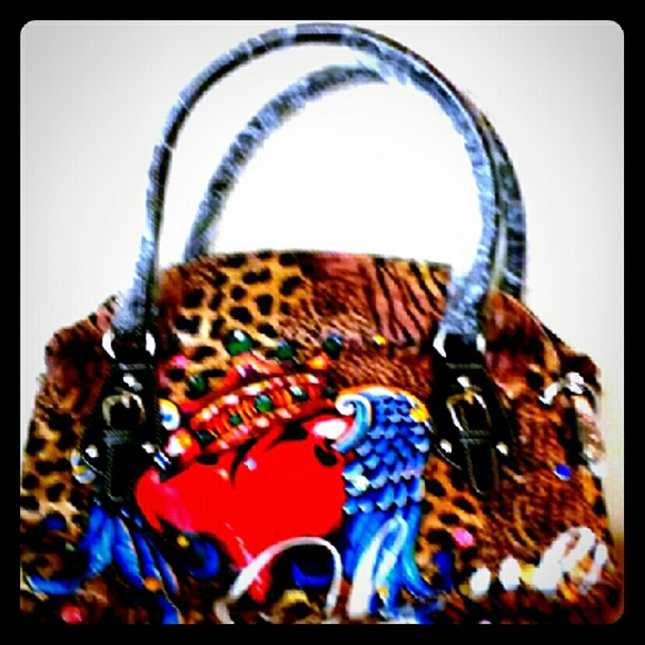 Women's Large Tattoo Style Handbag - Picture 1 of 1