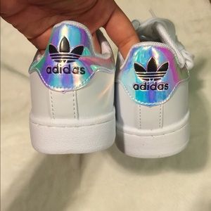 Holographic white blue & purple color sneakers