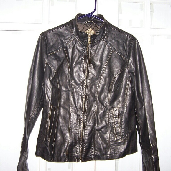 Brown leather jacket