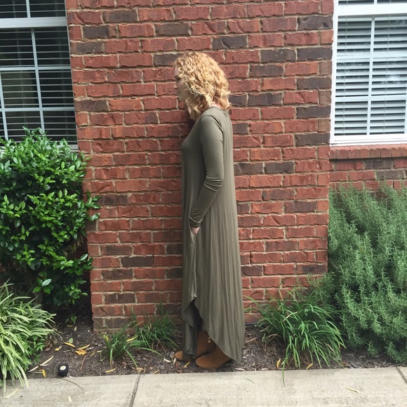 Olive Slit Maxi Dress - Picture 4 of 4