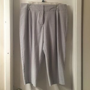 Grey linen capris