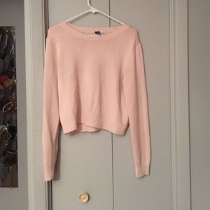 Pale Pink Crop Sweater