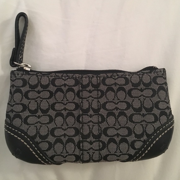 Black Genuine Signature Coach coin purse