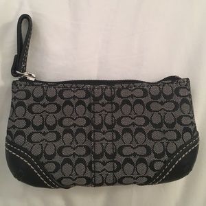 Black Genuine Signature Coach coin purse