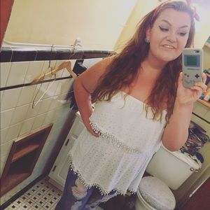 Rue 21 White Crochet Tube Top -- Size 2X