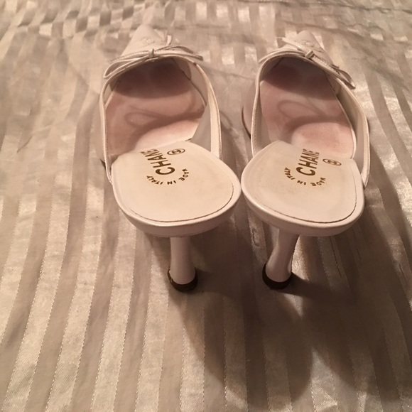 Chanel Pure White Kitten Heel Pumps