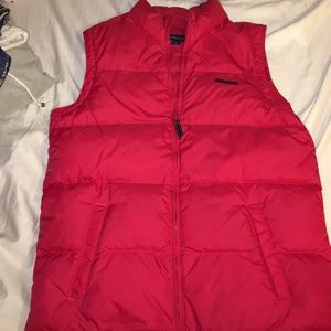 Puffy and warm red vest