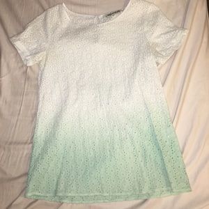 Cute white and teal top