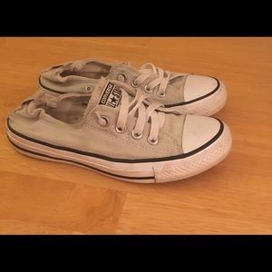 "Shoreline" women's slip on converse in stone gray