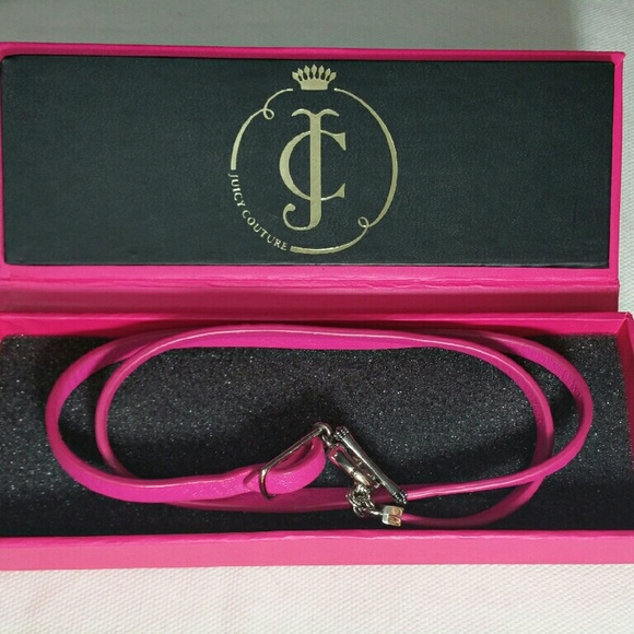 Hot pink leather Juicy Couture bracelet