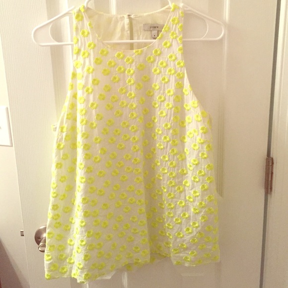 J. Crew Tops - J. Crew neon flower button halter tank