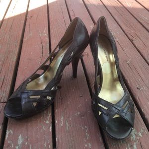 Dark Leather Cages Marc Fisher Heels