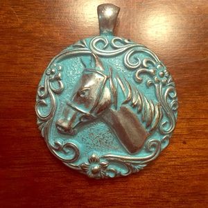 Western Horse Pendant and matching Earrings