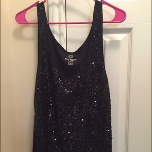 Black sequins tank top