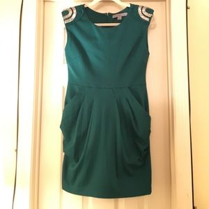Forever 21 emerald green fitted dress