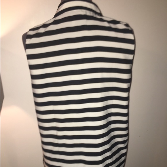 Ann Taylor Stripe Button Down Tank w/Tie - Picture 4 of 4