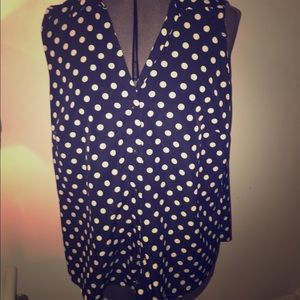 Ann Taylor Polka Dot Tank w/Tie