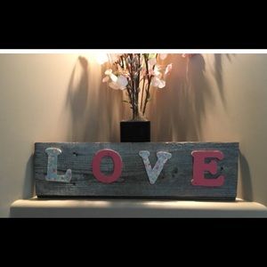 Barn wood LOVE sign