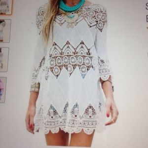 Crochet tunic cover up / beach dress