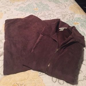 Brown suede skirt set