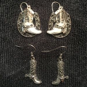 Set of Western Boot dangle Earrings
