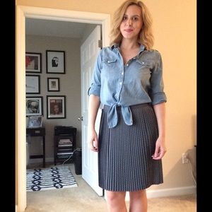 The Limited Pleated Striped Skirt