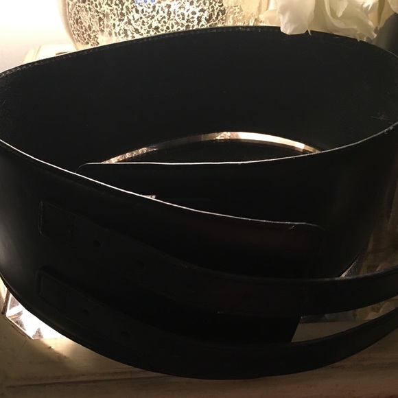 Club Monaco black buckle belt -- four inches wide