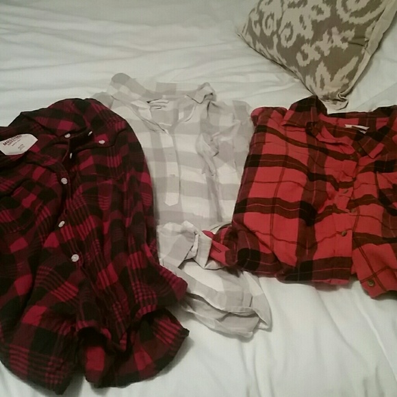 3 flannel shirts XXL, but fit like L/XL