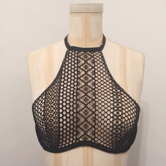 VS High Neck Fishnet Lace Unlined Bra! Bra only - Picture 2 of 4