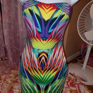 Colorful BEBE tube top dress