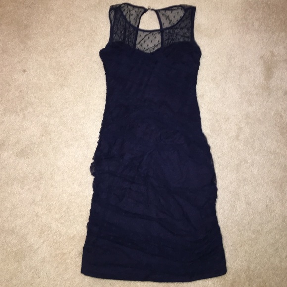 navy blue body con dress - Picture 1 of 4