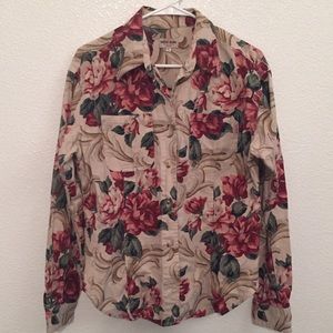 Guess Jeans Floral Button-Up Top/Jacket