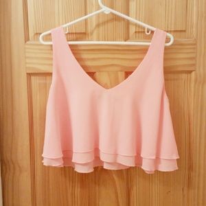 Pink Flowy Crop Top