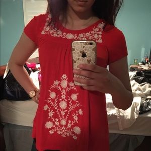 FOREVER 21 bright peasant top