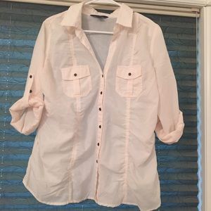 Indigo Lightweight Button-Up Top