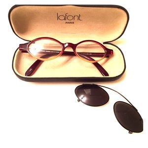 Prescription Lafont glasses  (with clip).Cat-eye