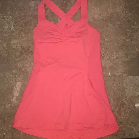 Orange Lululemon strappy tank top