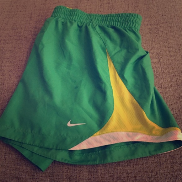 Nike Green & Yellow Running Shorts NWT