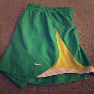 Nike Green & Yellow Running Shorts NWT